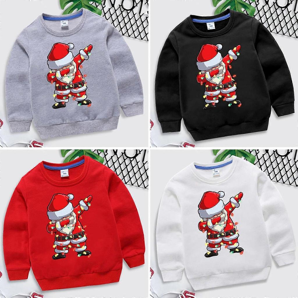 Children Relaxed Sweater Neutral Gender Sweater Shirts Pullovers Sweater Long Sleeves Festive Sweaters for 3-8Y Kids  White 90