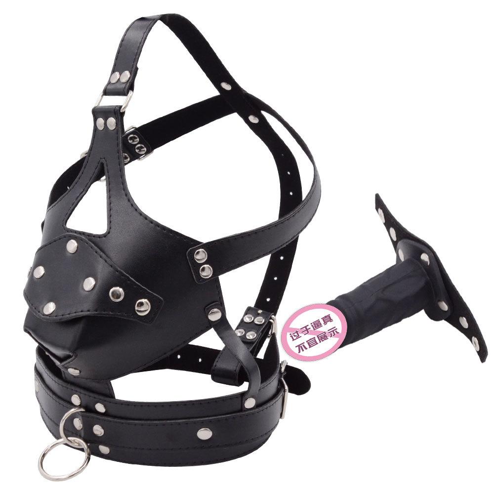 Horse Harness-Type Penis Ball Gag Mask Hat Sexy Training an Engine of Torture Adult Supplies Alternative Sex Toy SM Headgear