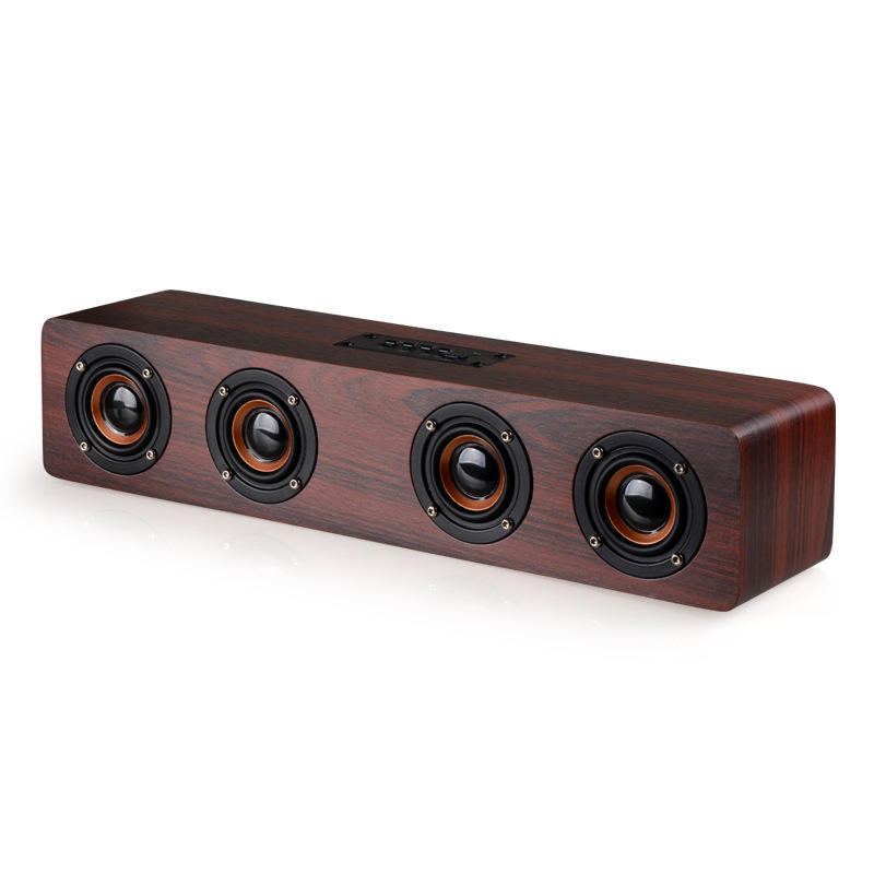 Wooden Bluetooth Speaker Wireless Stereo Sound Box For Home Computer Phone TV TF Card AUX USB Audio Player Gift Portable