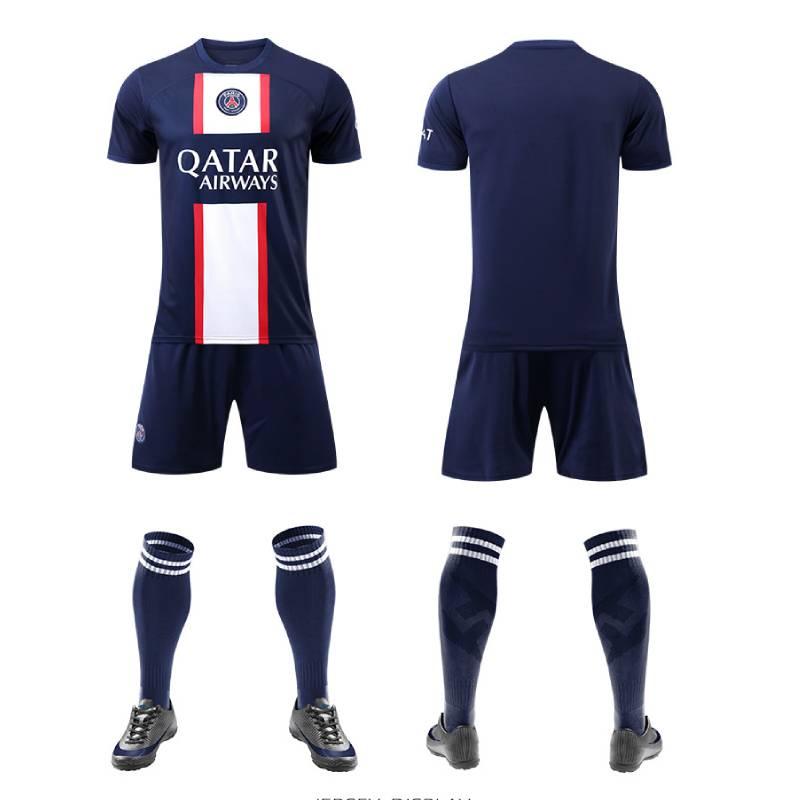 Paris Home Jersey Set Messi 30 Mbappe 7 Neymar 10 Polyester Soccer Kit