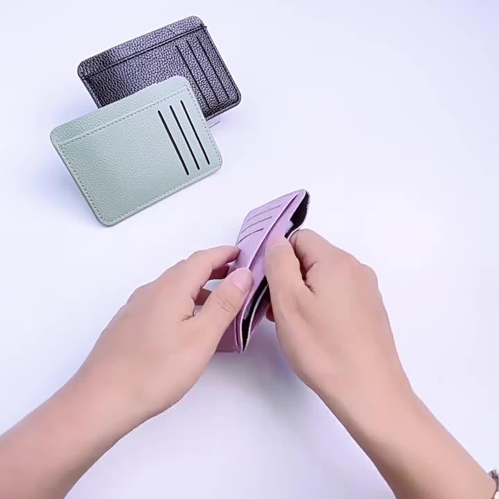 Short Ultra Thin Card Case Female Mini Multi-Card Fashion Bank Card Credit Card Holder Wallet Simple Pu Leather Card Holder