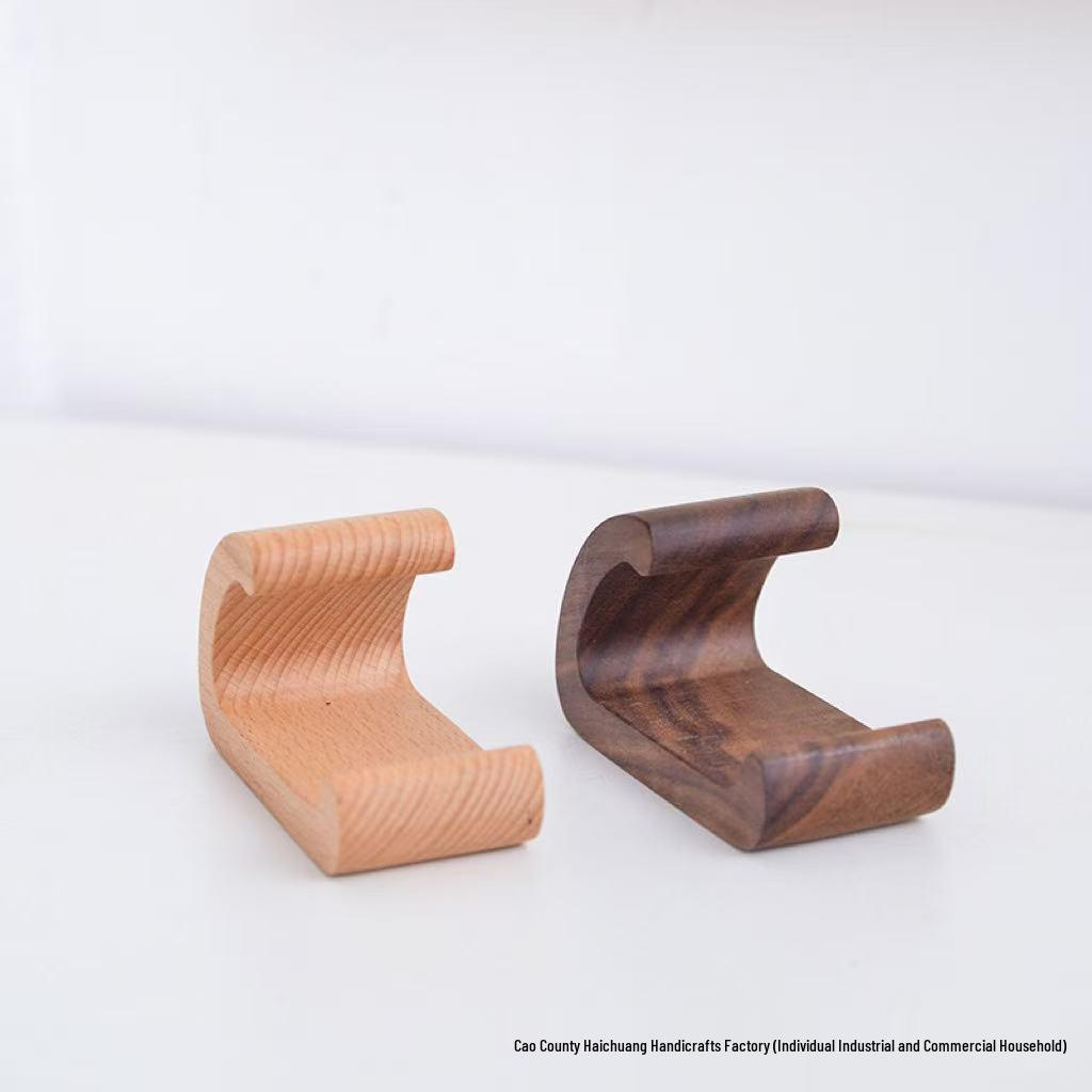 Suporte de Madeira para Celular e Tablet em Estoque - Suporte de Mesa Conveniente para Assistir a Vídeos com Impressão de Logo