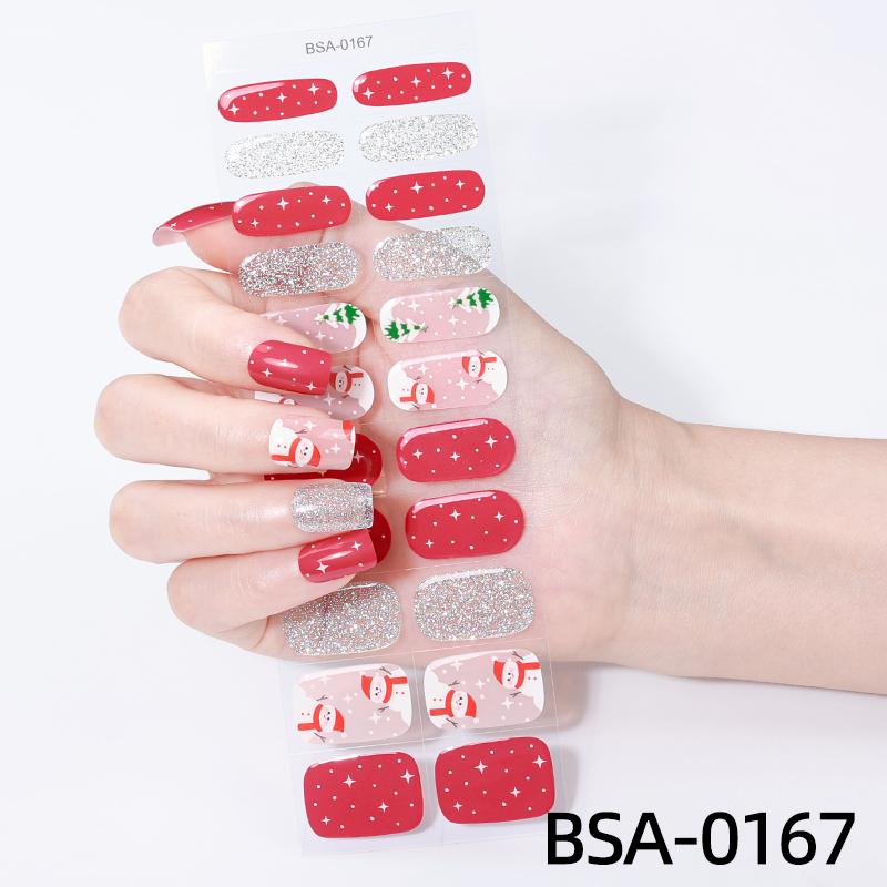 Factory Direct Fully Cured Gel Nail Stickers Popular Christmas Styles