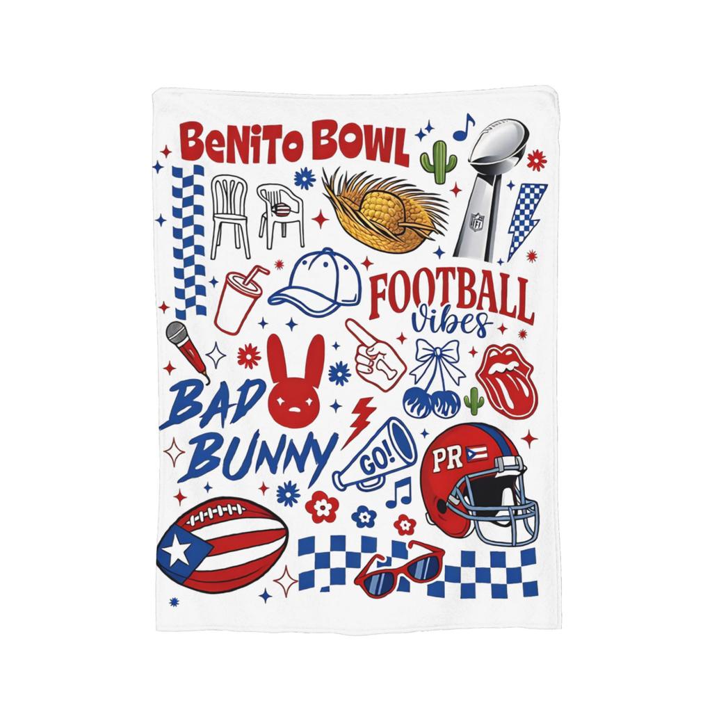Bad Bunny DTMF  Fleece Blankets Music Funny Throw Blankets for Home 150*125cm Plush Thin Quilt,