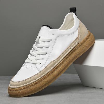 Genuine Leather Men Casual Shoes Comfortable Male Sneakers Lightweight Walking Shoes Outdoor Vulcanize Shoes Skateboard Footwear