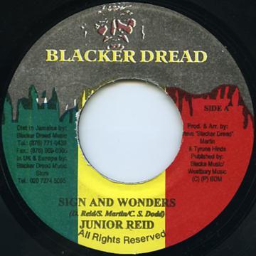 

7inch Record JUNIOR REID Sign And Wonders NONE Blacker Dread 2002 Jamaica Reggae Ska Dub Used