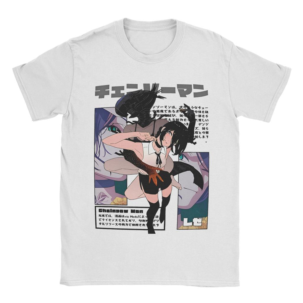 Funny Makima Chainsaw Man T Shirt For Men Women 100%Cotton Short Sleeve  Round Neck Summer Top Tee