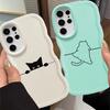 Soft Phone Cover Case for Samsung Galaxy S23 Plus S21 S22 Ultra A25 A26 S20 FE S24 S25 A54 A55 A35 A34 A24 A36 Cute Line Cat