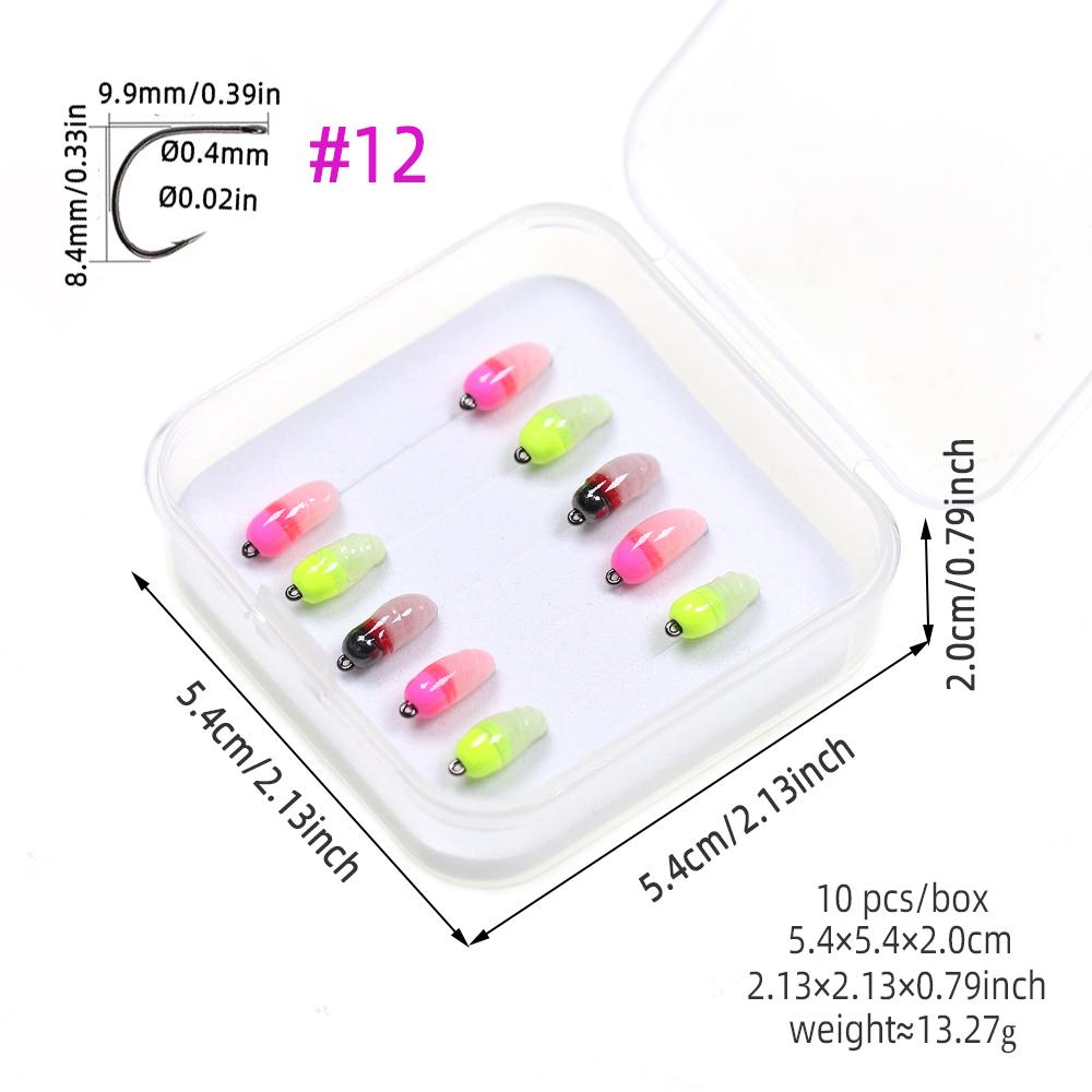 

Bimoo #12 #10 #8 10 шт., быстро тонущая медная приманка с головой нимфы с бусинами, искусственная влажная приманка #12