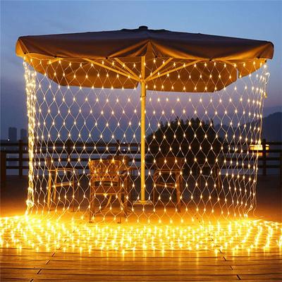 2x2m/3x2m LED String Net Mesh Light 8 Modes Waterproof Outdoor Garland Lamp for Christmas Party Patio Backyard Garden Decor