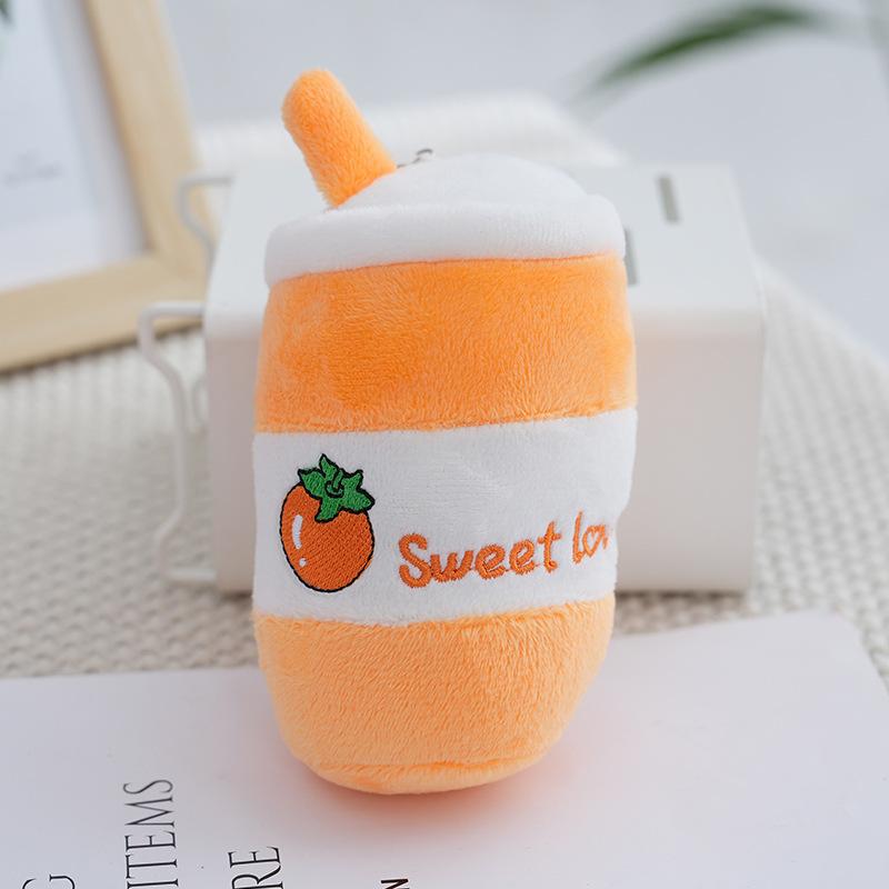 Cartoonstyle Charming Fruit Bubble Tea Plush Keychain In Vibrant Colors Tall 15cm