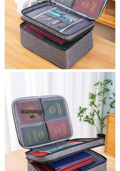 Multilayer Document Organizer Bag for Home: Household File, Birth Certificate Storage & Heavy Document Archive