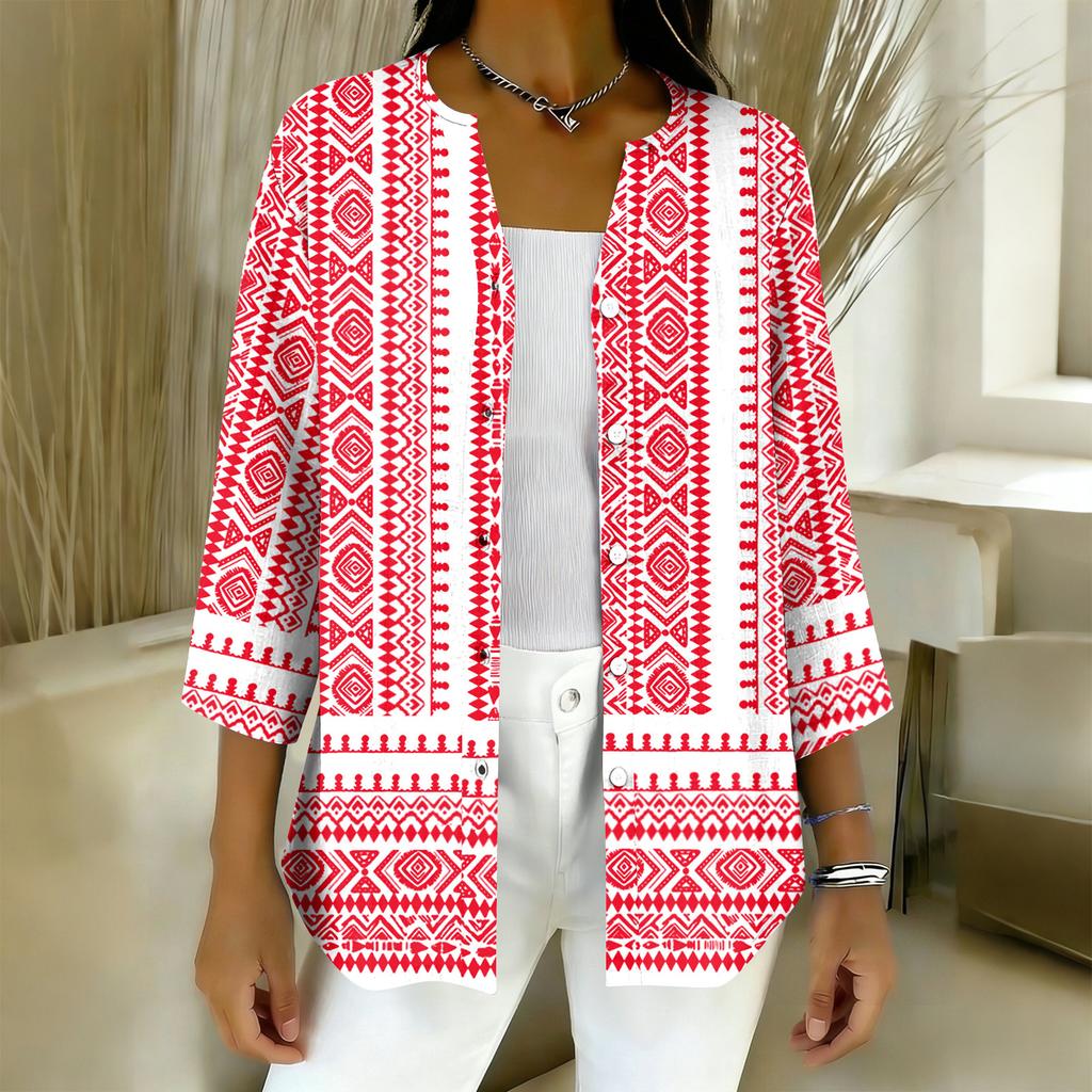 Damesshirts met 3/4 mouwen, grafische T-shirts, casual basic tops, truien