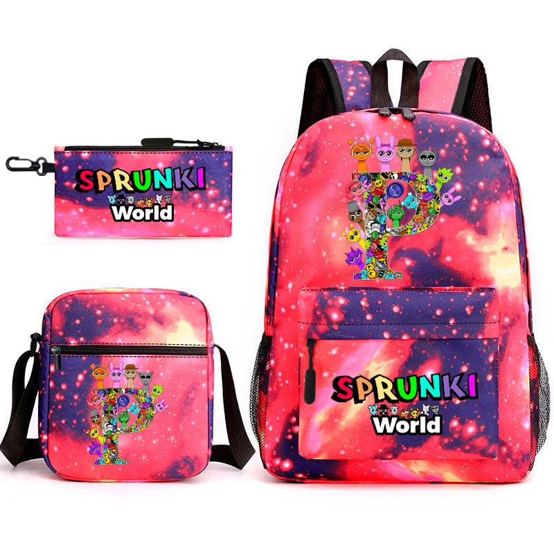 Rhythm box cartoon animation primary school schoolbag sprunki fourth grade lightweight burden reduction large capacity backpack bag