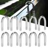 10Pcs Fish Tank U shape Elbow Pipe Stainless Steel Oxygen Pump CO2 Tubing Aquarium Accessory