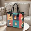 Cute Fire Marshmallow Printed Casual Large Capacity Canvas Tote Bag for Daily Commute Shopping Travel
