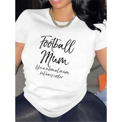 Co't't'ton T-Shirt for Football Mum, Perfect for Sports Events, Lightweight and Durable, Ideal for Casual Wear In Living Room