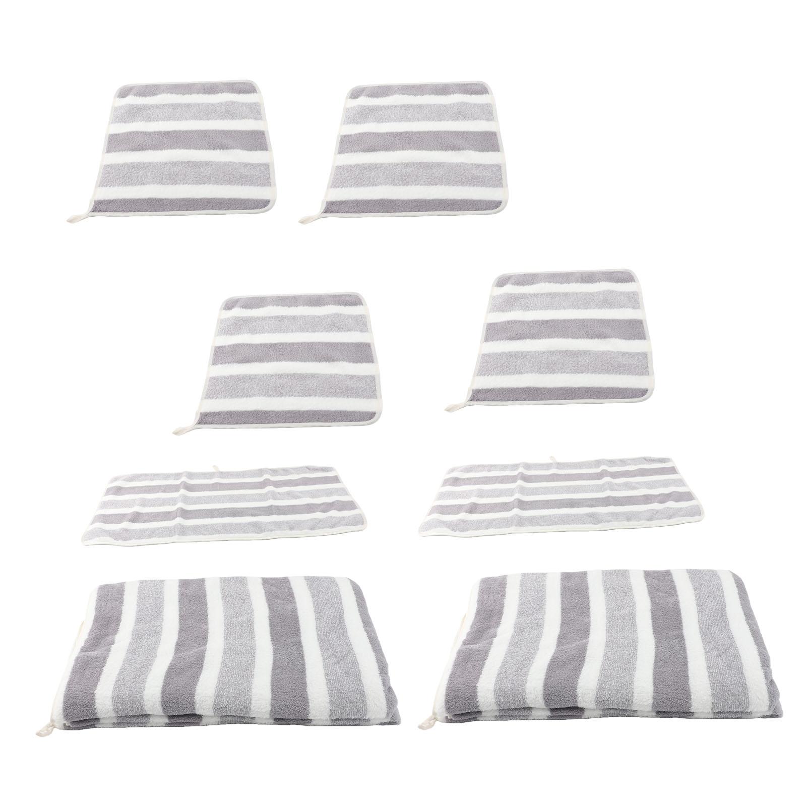 

Striped Bath Towels Set 2 Bathroom Bath Towels 2 Hand Towels 4 Washcloths Super Absorbent Quick Dry