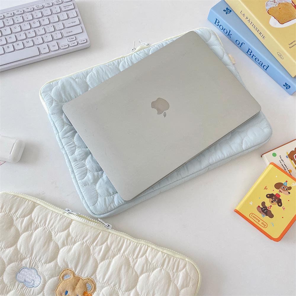 Soft Cloud Cartoon Embroidered iPad/Tablet Bag, 13/14 Inch Laptop Storage