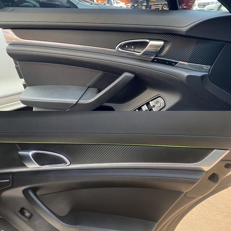 for Porsche Panamera 970 2005-2013 Interior Control Panel Door Handle Carbon Fiber Stickers Decals Car Styling Accessorie
