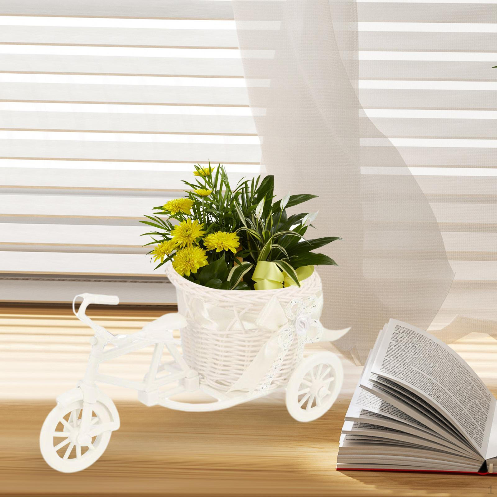 

Корзина с цветами из искусственной велосипедной ткани, настольный держатель для подарочных растений для свадебного стола белый