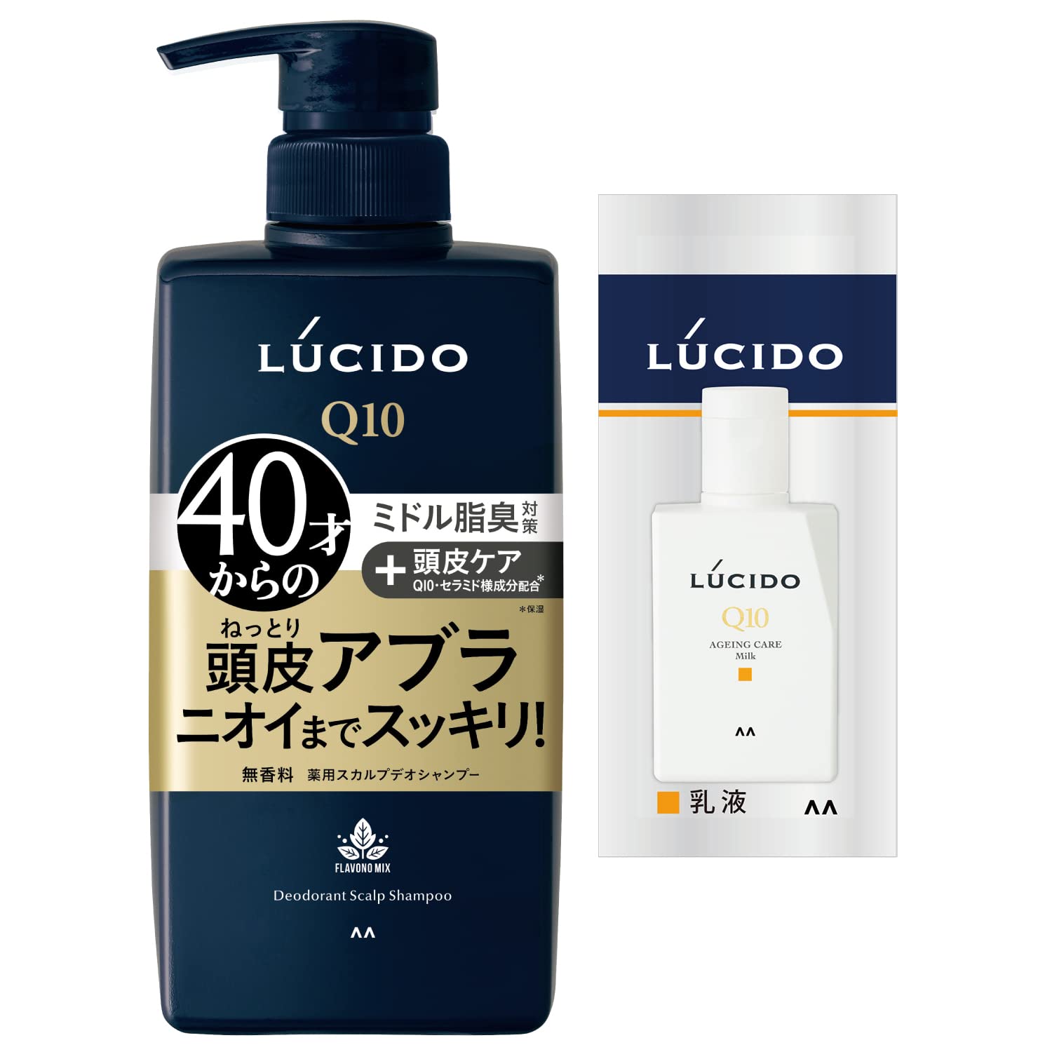

LUCIDO [Quasi-drug] Medicated Scalp Deo Shampoo for Men, Anti-Aging Odor, Scalp Care, Shampoo, Fragrance-Free Set, 450ml + Sample (Lotion 2ml)