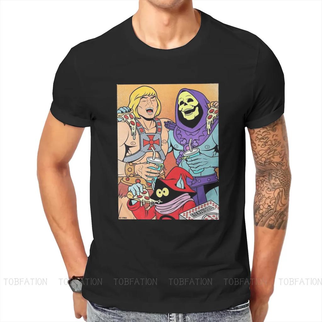 He-Man and The Masters of The Universe Pizza Party T Shirt Harajuku Retro Fashion Anime Shirt Women Men Summer Tee Ropa Hombre