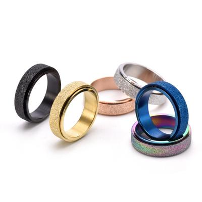 Ανδρικό Γυναικείο Δαχτυλίδι από Ατσάλι Τιτανίου Περιστρεφόμενο Ματ Κομψό Κοσμήμα για Ζευγάρια Αξεσουάρ Μόδας