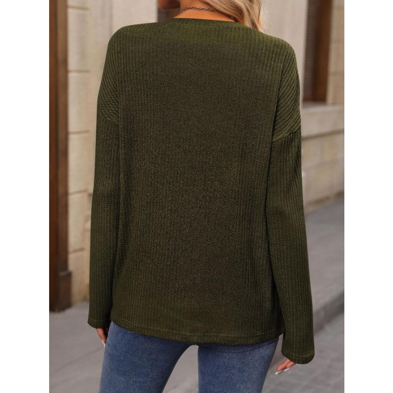 New Autumn and Winter Independent Station Loose Casual Pit Strip Long-sleeved Button T-shirt