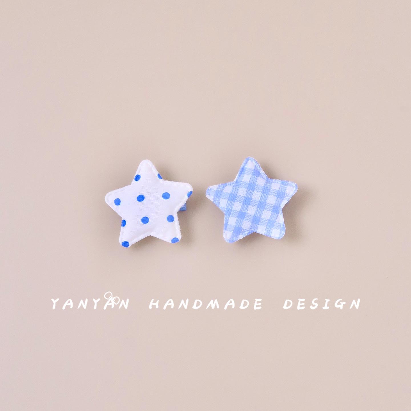 Blue Polka Dot Star Hair Clip for Girls – Gentle on Hair Set of One