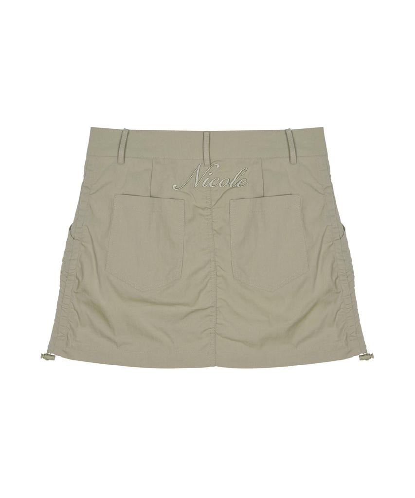 Nigaennikol Nicole Shirring Mini Skirt_Beige