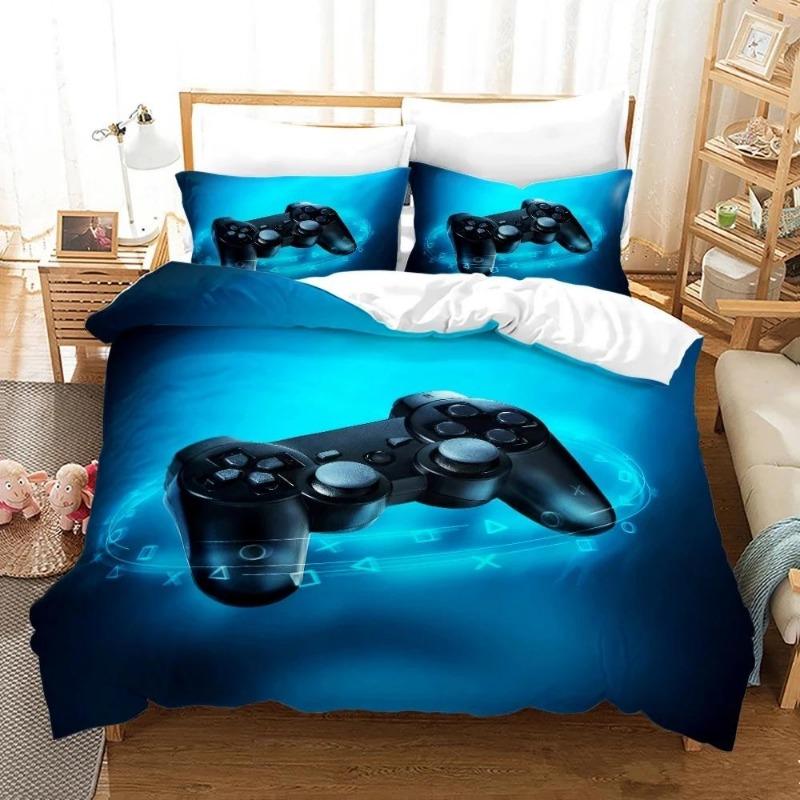 Gamepad Comforter Cover Gamer Bedding Set Teens Video Game Duvet Cover for Youth Kids Boys Modern Game Controller Bedspread