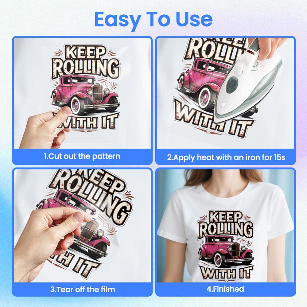 16Pcs 16 Styles Plastic Heat Transfer Film Logo Stickers Set for DIY T-Shirt Car 80x220x65~180mm 1pc/style