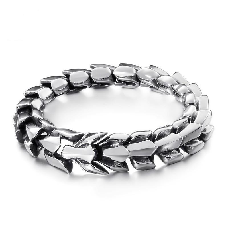 Retro Dragon Head Bracelet Men's Hip Hop Style Cross-Border Punk Dragon Bone Bracelet Fashion Jewelry Accessory