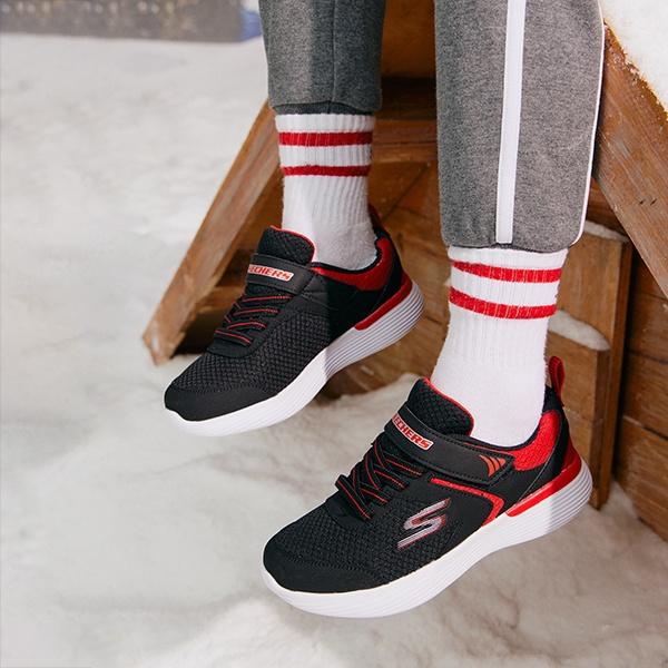(GS) Skechers Go Run 400 V2 Darvix 'Black Red' Kids' 405102L-BKRD