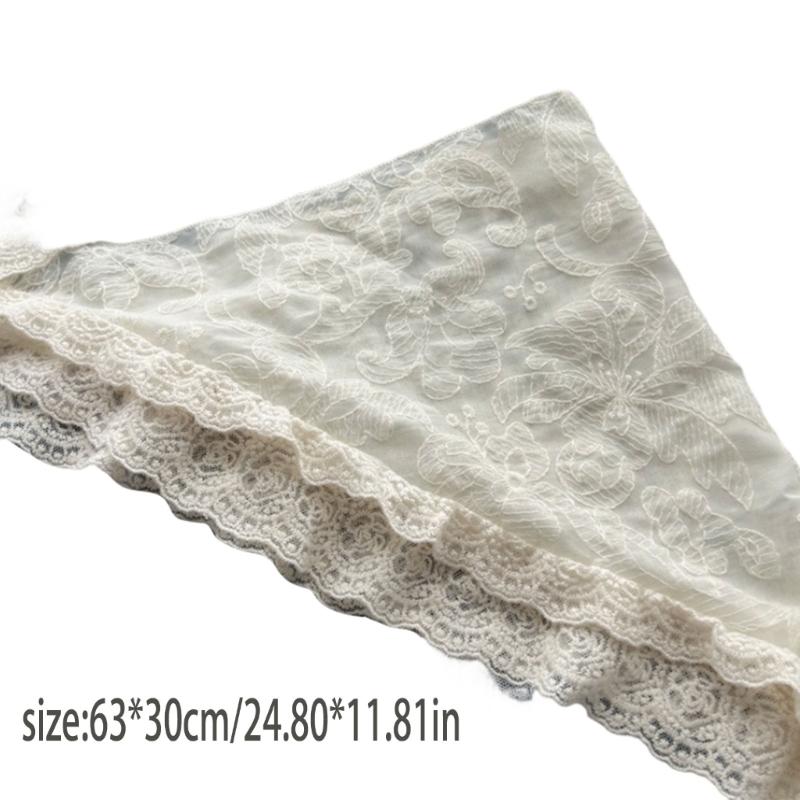 Lace Wrap Belt for Women, Adjustable Waist Scarf with Scalloped Edge and Long Ties, Lightweight Accent for Dresses, Blouses and Jeans