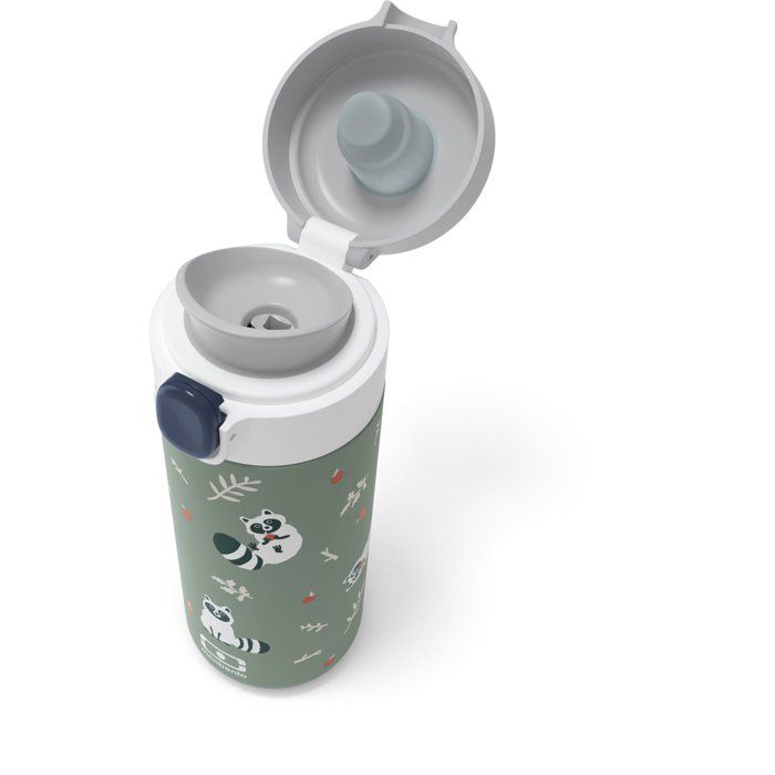 Gourde isotherme a bec verseur - MONBENTO - Enfants - Bouchon ouverture rapide - Pop Raccoon