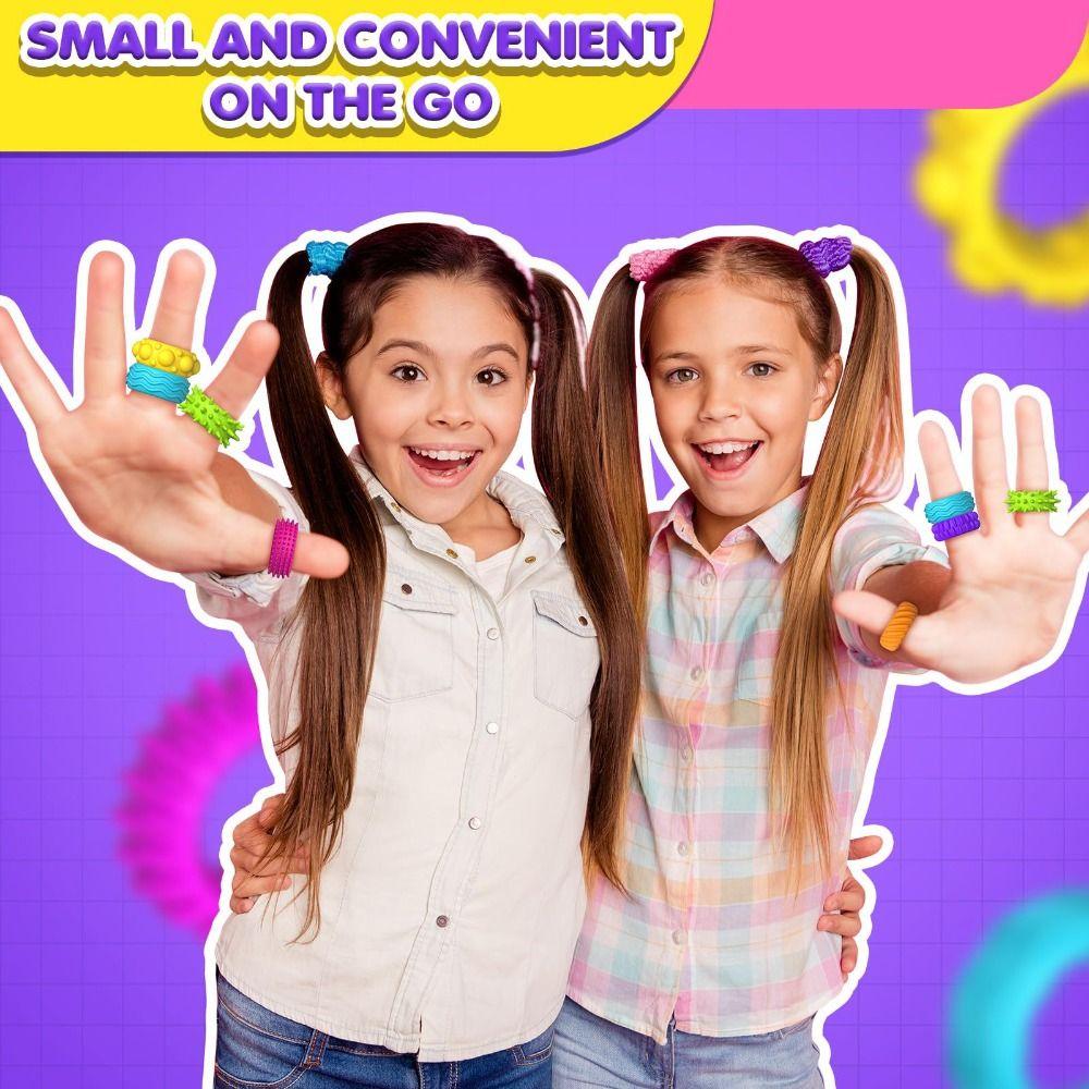 12 pcs/set Stretchy Kids Sensory Rings Decompression Fidget Ring New Fidget Toys  Kids with Autism
