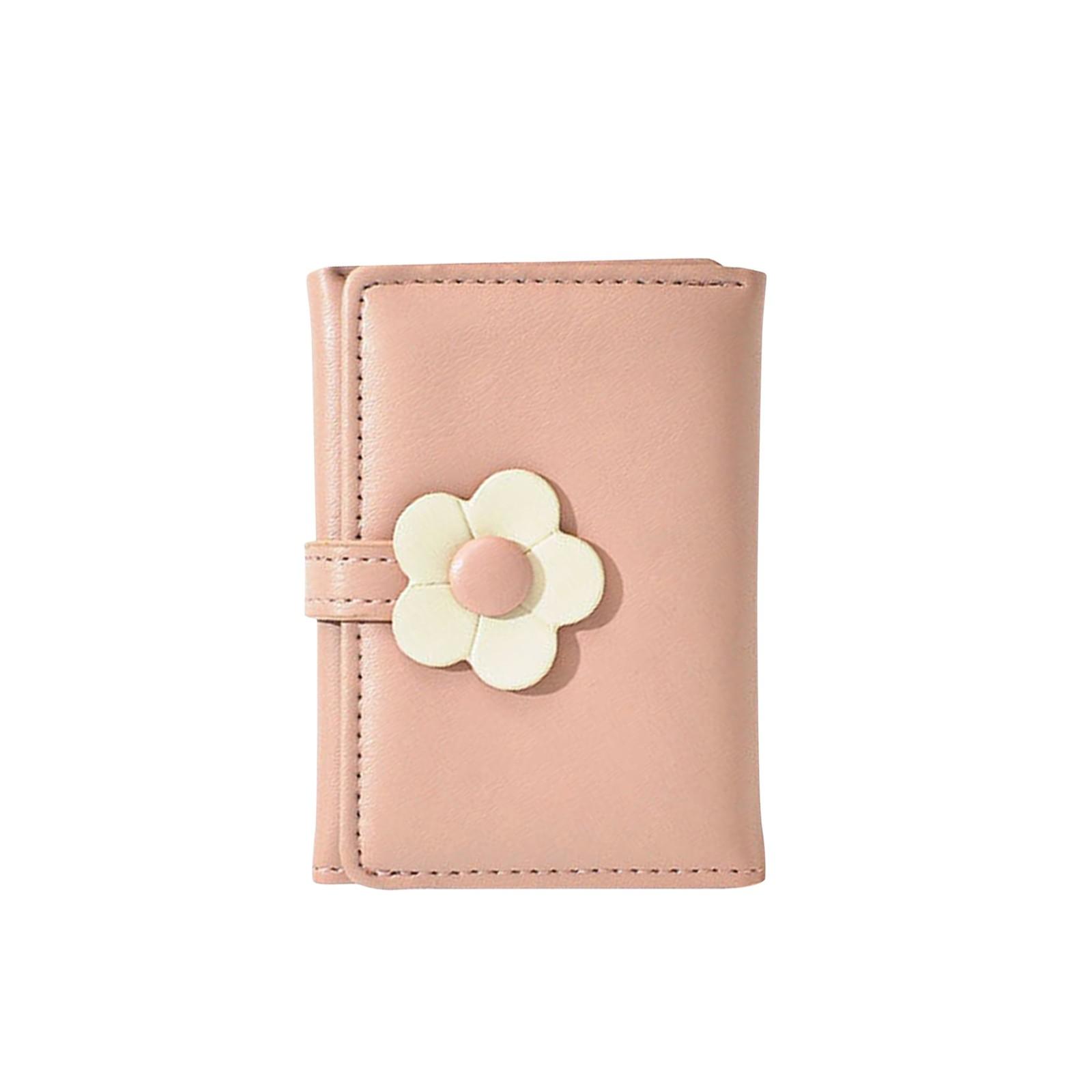 

Милый кошелек, зеленый, тонкий, тройной, кошелек из искусственной кожи, маленький кошелек для женщин, девушек, подростков One Size розовый