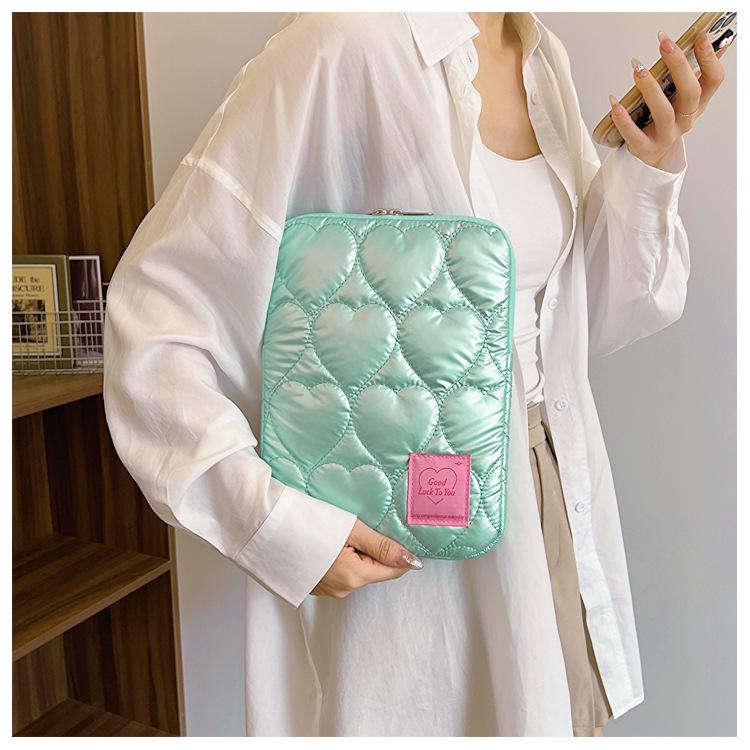 Capa Doce Bordada Coreana para Laptop de 15 polegadas e iPad de 11 polegadas, Design Macaron de Algodão Multicolorido