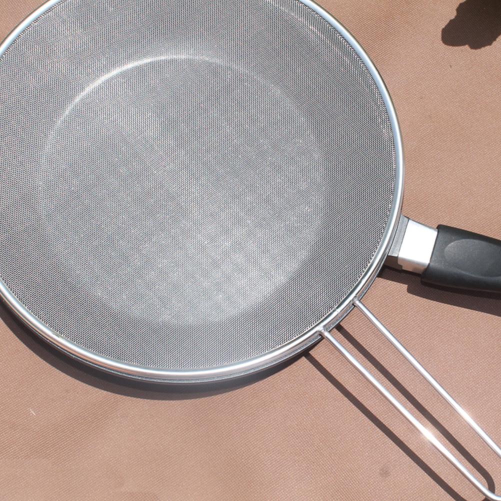 Stainless Steel Flour Sifter Handheld Fine Mesh Sieves Powder Colander 33Cm Rust Resistant Splash-Proof Cake Baking Filter