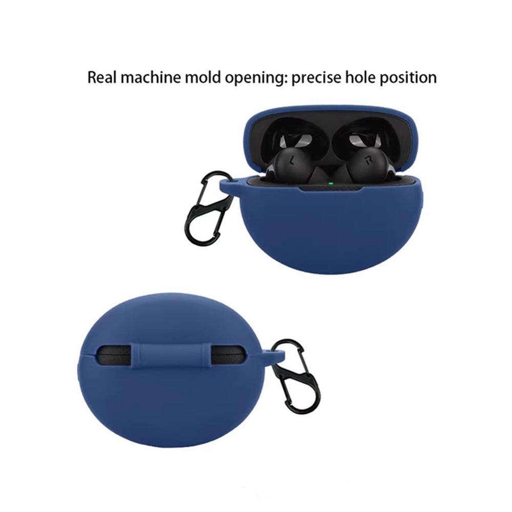 For Oppo Enco X3 Charging Case Cover Bluetooth-compatible Earbuds Soft Silicone Cover with Anti Lost Buckle