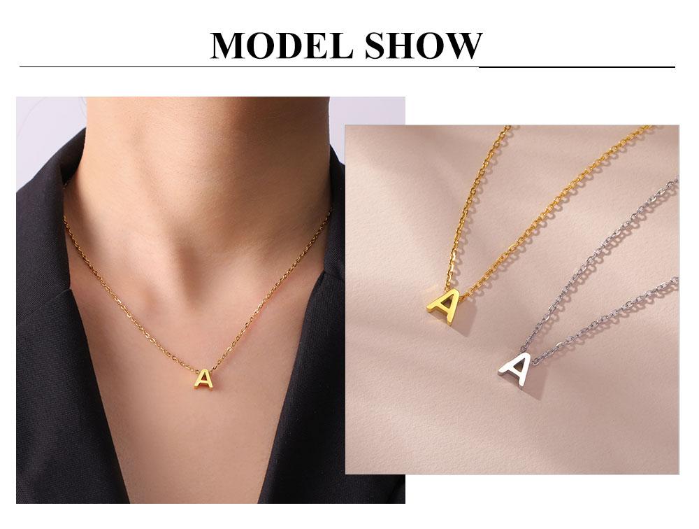 Cazador Stainless Steel A-Z Initial Letter Necklace for Women Alphabet Choker Chain Jewelry Birthday Gifts New Trend 2026