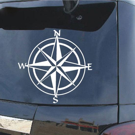 Autocolant pentru mașină cu model busolă, autocolant reflectorizant pentru fereastră pentru camion