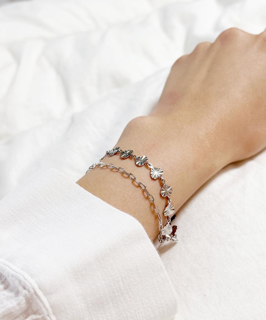 Monoflux Shining Heart Double Chain Bracelet