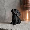 3D Printed Sitting Dog Figurine, Modern Black Puppy Decorative Statue, Animal Shape Sculpture Desk Decoration, Gift for Pet Lovers