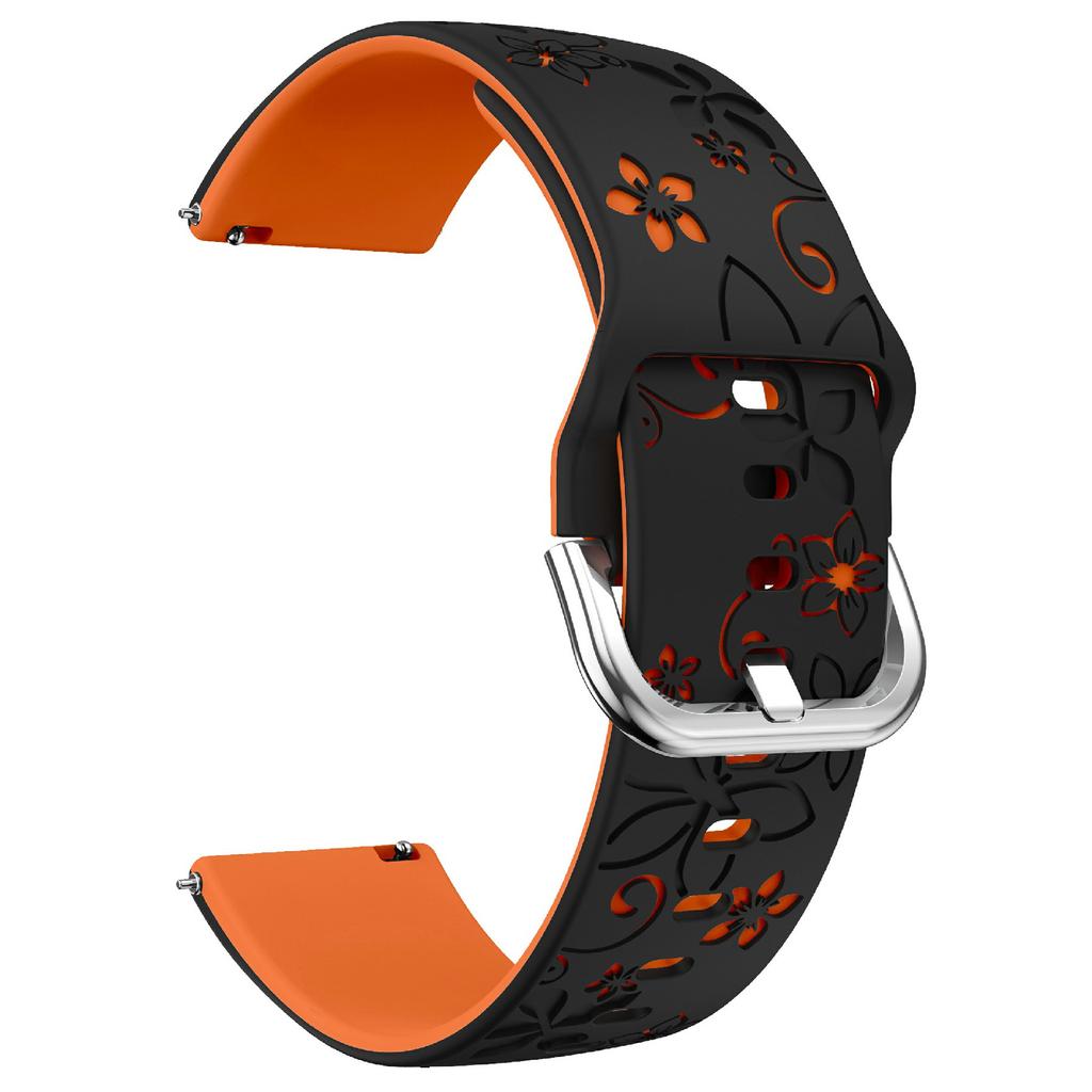 22mm Dual Color Carved Silicone Strap For Huawei Watch GT 6/5/5 Pro/4 46mm Replacement Watch Band