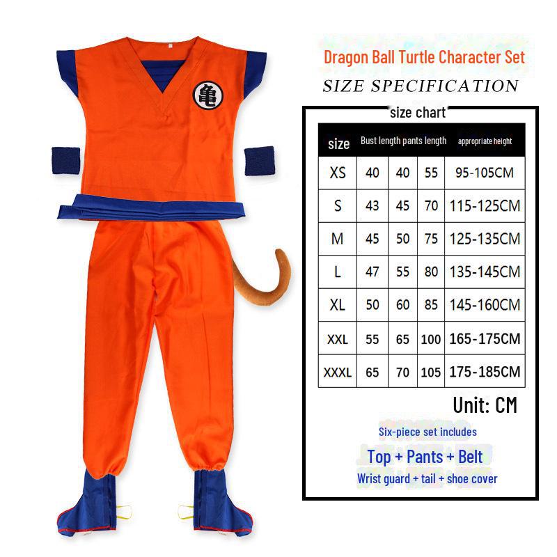 Costume cosplay di Goku di Dragon Ball per bambini, per ragazzi e ragazze L
