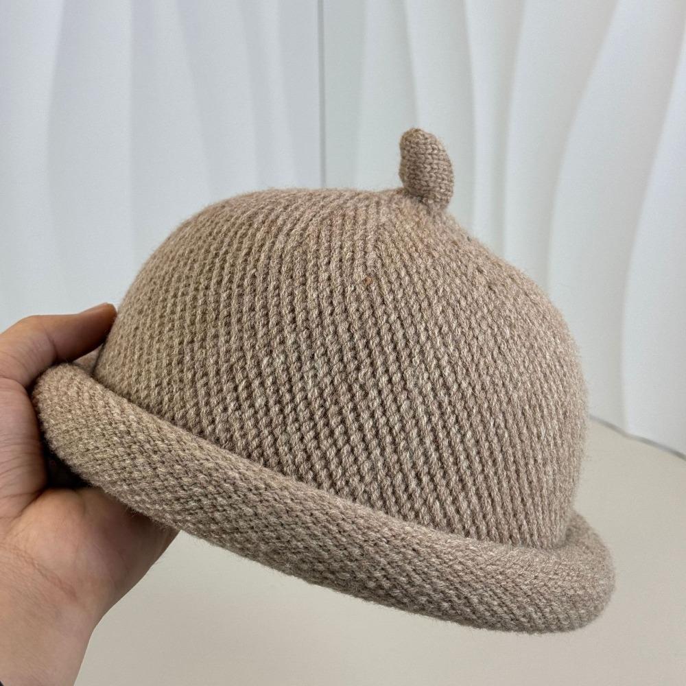 

Solid Color Knitted Hat Keep Warm Bucket Hat Fashion Landlord Hats Winter хакі