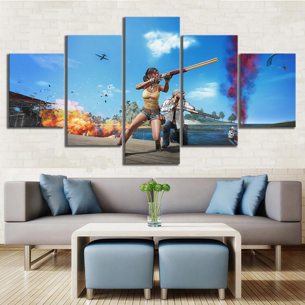 

5Pcs 10 Pubg Battlegrounds Game Modular Wall Art Canvas Posters Pictures Paintings Home Decor Accessories Living Room Decoration 20x35 20x45 20x55cm